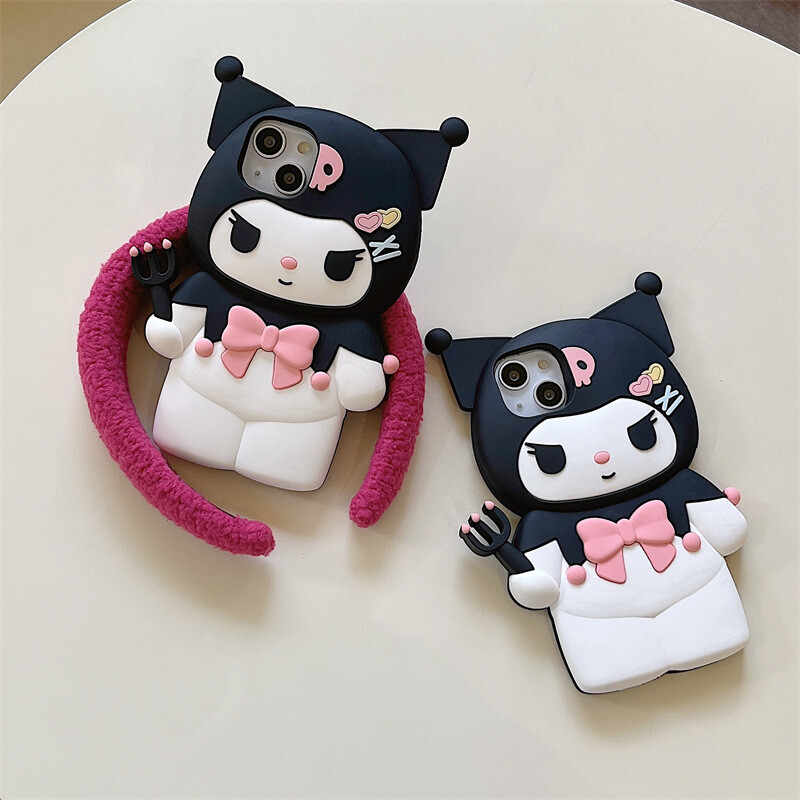 Cute Hello Kitty Kuromi Shockproof 3D Case for iPhone 16 Pro Max