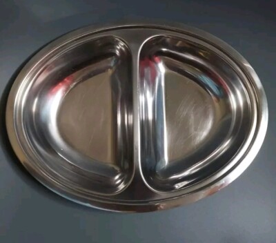 Vintage Gense Made in Sweden  Stainless Steel Divided Server 11'' MCM