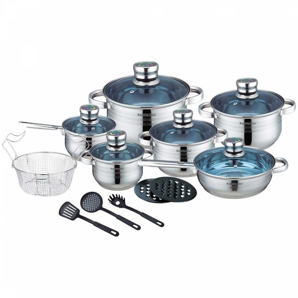 Set Pentole 18 Pezzi Acciaio Inox Induzione - Kit Cucina Gourmet - 1
