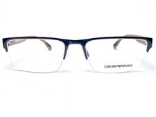 NEW Emporio Armani EA1050 3014 Mens Black Half Rim Eyeglasses Frames 55/18