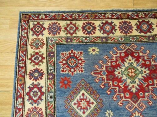 4x6 Afghan-Refugee CAUCASIAN VEGETABLE-DYE Handmade-Knotted Fine Wool Rug 586155 - Picture 10 of 12