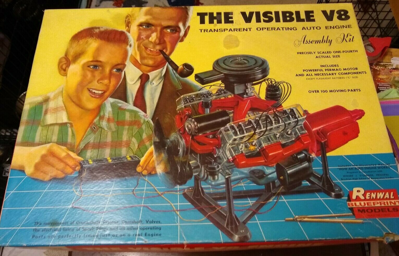 visible v8 engine model kit