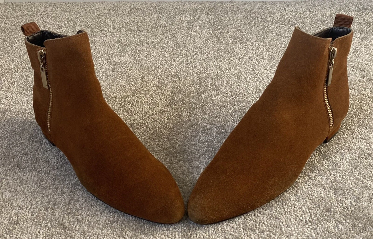 Pointed tan ankle clearance boots