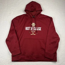 Under Armour Boston College Eagles Hockey Team Issue Hoodie Men 2XL Maroon Storm