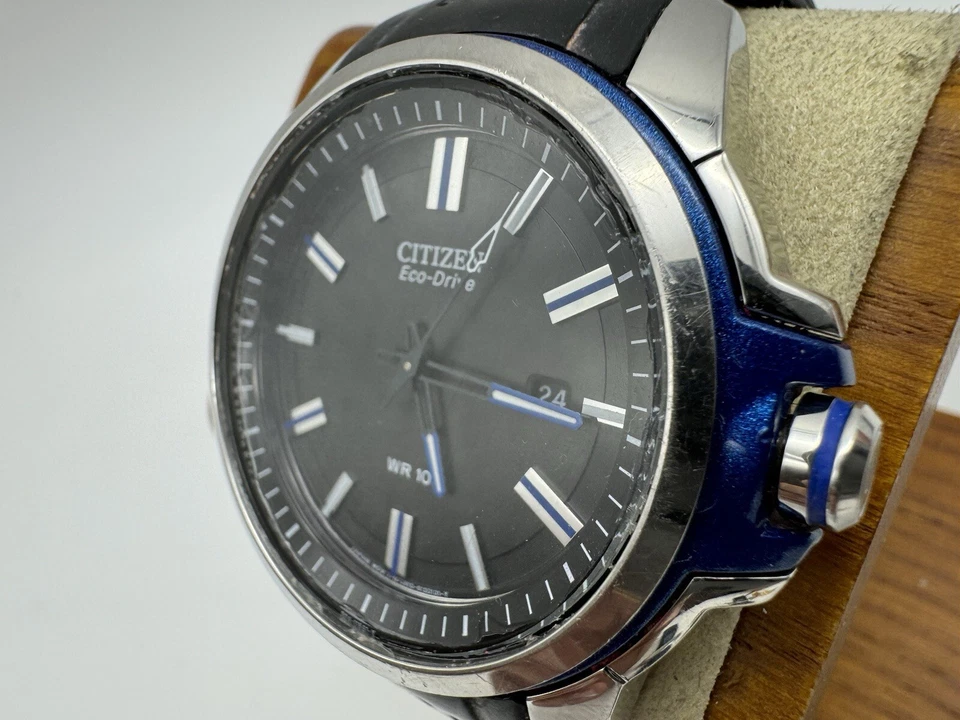 RELOJ DE FIN DE SEMANA CL/MEN'S CITIZEN J810-S082780 ECO DRIVE/NEGRO/AZUL/¡BANDA DE GOMA! Foto 3 de 4