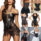 Schwarz Korsett Damen Corsage Vollbrust Corsage Sexy Korsage kleid Dessou Gothic