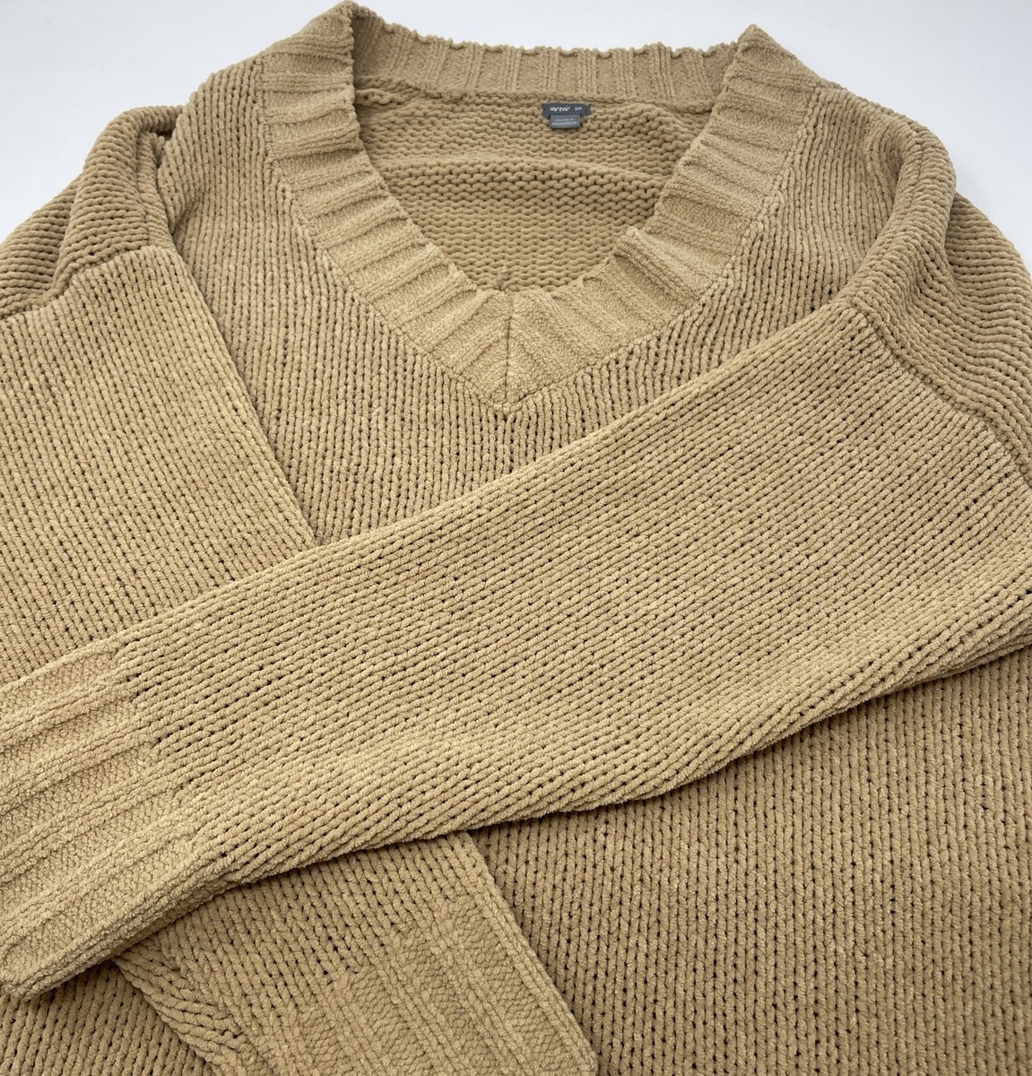 Aerie American Eagle Women Small Sweater Brown V Neck Oversized