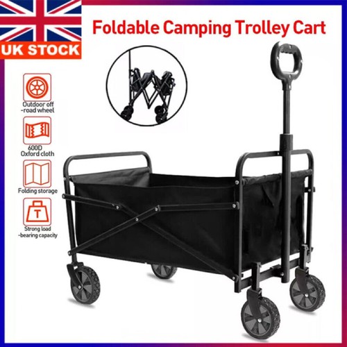 200KG Heavy Duty Foldable Trolley Garden Camping Cart Wagon Festival Beach Cart - Picture 2 of 28