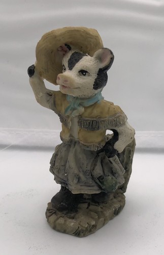 Vintage Cow Farmer Figurine App 4” Tall - Picture 2 of 8