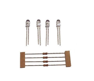 Train-Tech LED5 - Pack of 4 LEDs & Resistors For Welding Lighting Effects - 48P