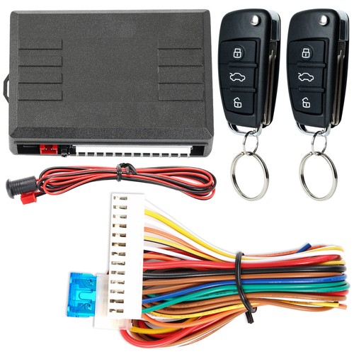 Kit de bloqueo de control remoto de 3 botones sistema de alarma de entrada de automóvil sin llave y 2 llaveros abatibles - Imagen 2 de 7