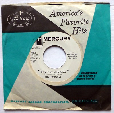 Hondells 45 Kissin' My Life Away / Ein Country Love Mercury Surfen NM Promo