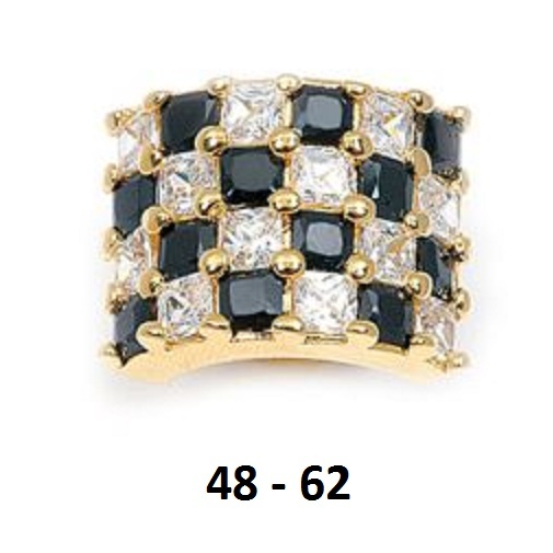 Bague Taille 58 Gros Diamant Cz 15mm Plaqué Or 18K - Neuf Avec étiquettes - Dolly-Bijoux