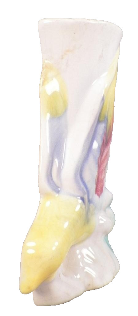 Bird in Flight Wall Pocket Vase Yellow Pastel Wings Fanciful Vintage #5
