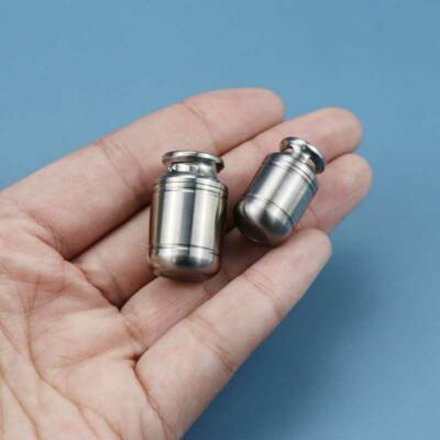 Mini Titan Wasserdicht Pillendose Box Kapsel Flasche Schlüsselanhänger Dichtung Behälter