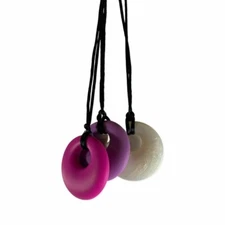 Lil Jumbl BPA-Free Baby Teething Pendant Necklace PT001 Pink Purple White