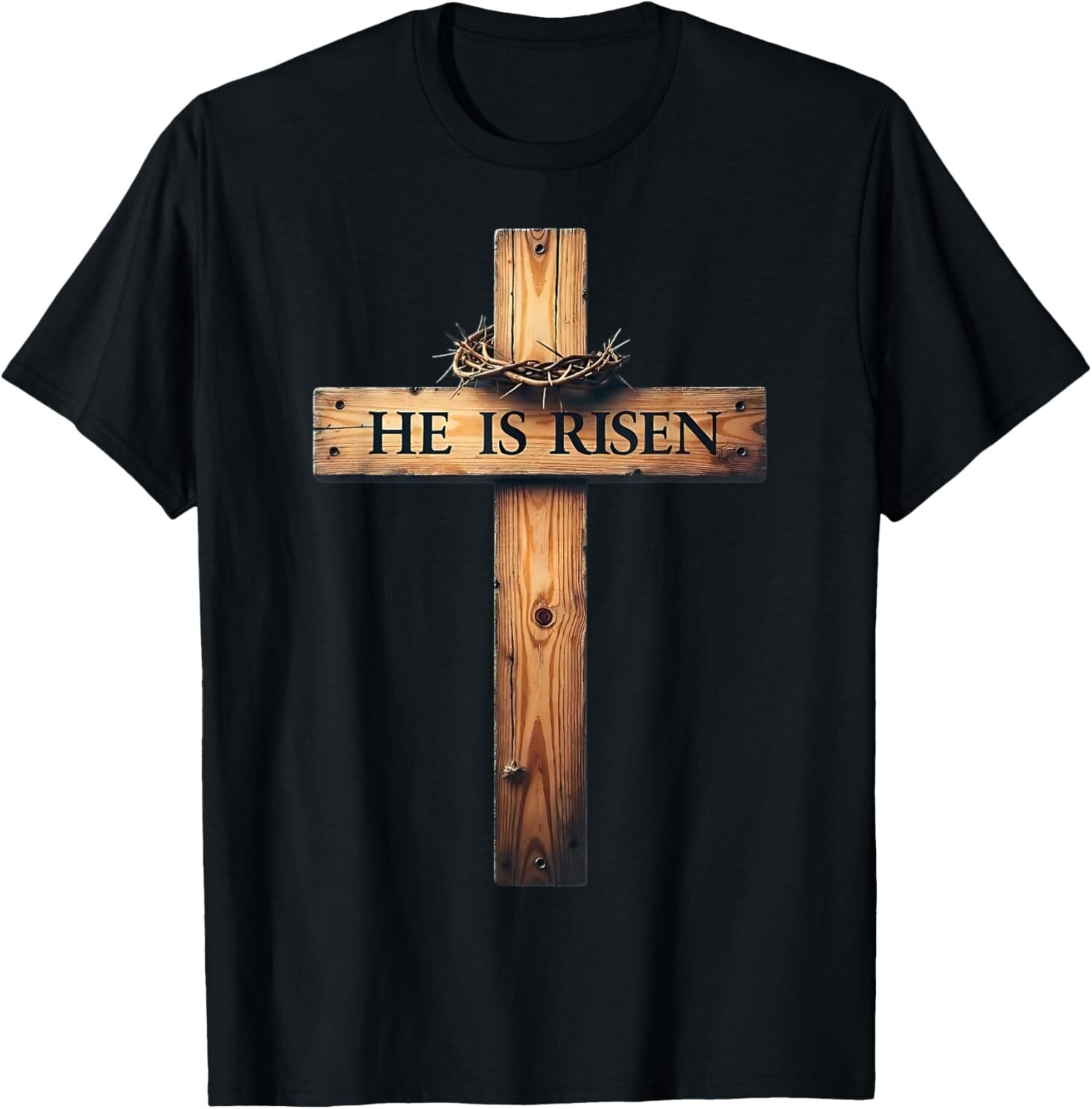 Easter Cross He Is Risen Jesus Christian Faith T-Shirt