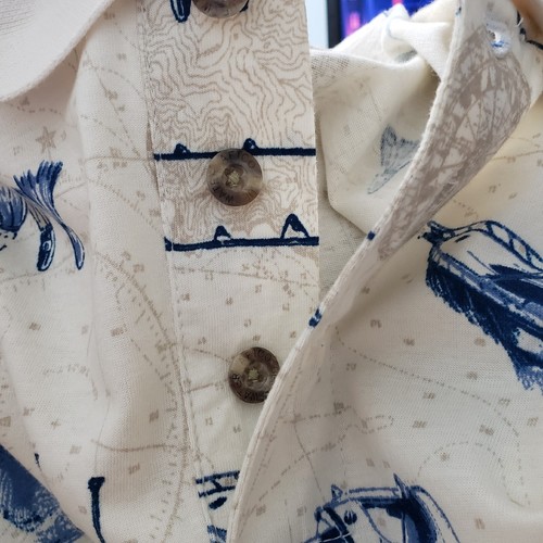 Aftco Bluewater Reels Boats Shirt Sz XXL Polo Fishing All Over Print 2XL - Picture 9 of 11