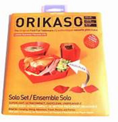 Orikaso Fold Flat Light Picknick Set, 2 Schüsseln, 2 Tassen, 2 Geschirr, Camping 5er Set