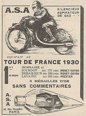 Comprar Y5863 A. S. A. Silencieux Aspirateur De Gaz - Publicidad Antigua - 1930 Anuncio