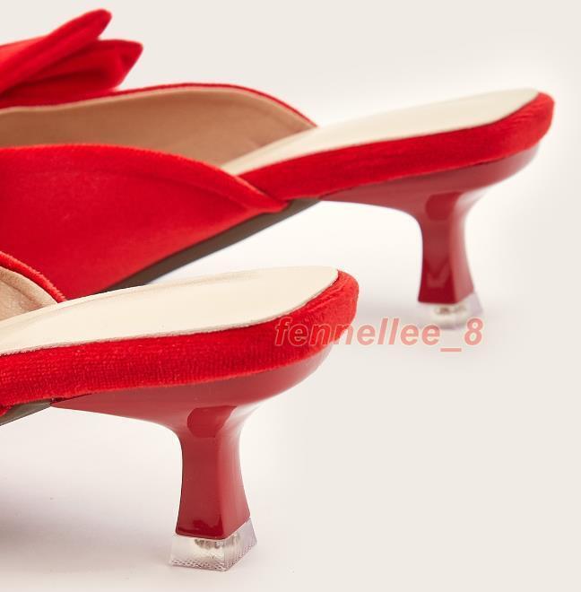 PANTOFOLA D’ORO Ciabatte donna estive punta aperta fiocco gattino tacco medio festa mules sandali