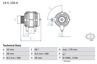Generator Bosch 0 986 084 100 FÜR Renault Lichtmaschine Drehstromgenerator