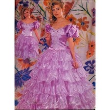 Purple Pink History Victorian Wedding Dresses Puffy Off Shoulder Ruffles Gowns
