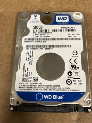Western Digital WD5000LPCX-24C6HT0 500 Go 2.5'' SATA Disque dur HDD 5400 tr/min -