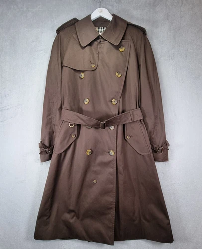 Burberry Kensington Trench Coat Uomo 52 Regular XXL Marrone Heritage Lungo Mac