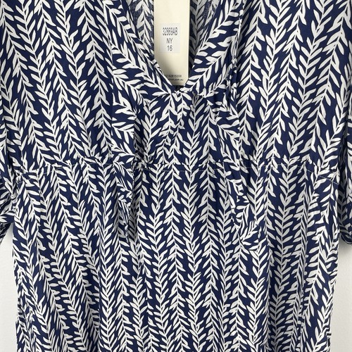 Willow Tree Size 16 Womens Top Half Sleeve BNWT 100% Rayon Blue White Comfort - Picture 4 of 10