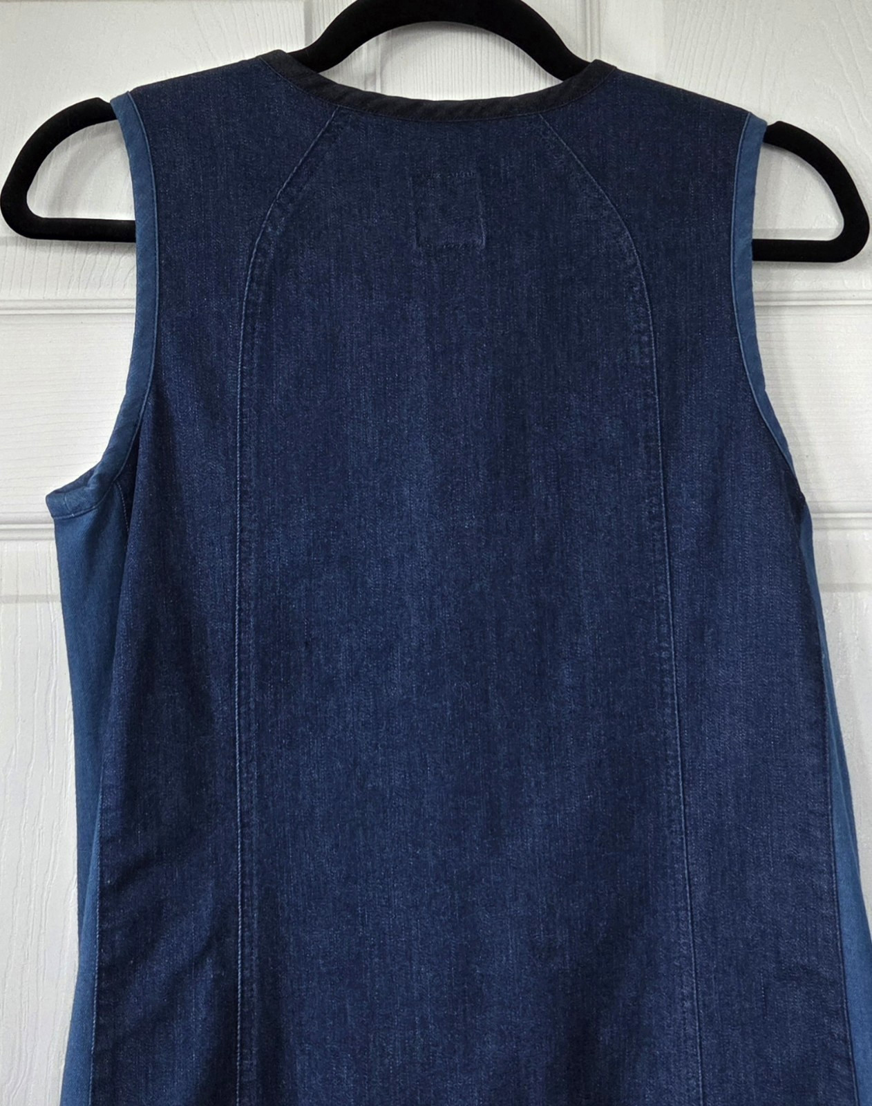 TORY BURCH Blue Denim Sleeveless Dress Zipper Pockets Women's Size XS thumbnail 9