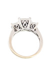 ESTATE SOLID 14K GOLD RING INVISIBLE SET DIAMOND 3 STONE LOOK SCROLL SIZE 7 8123 — photo 4