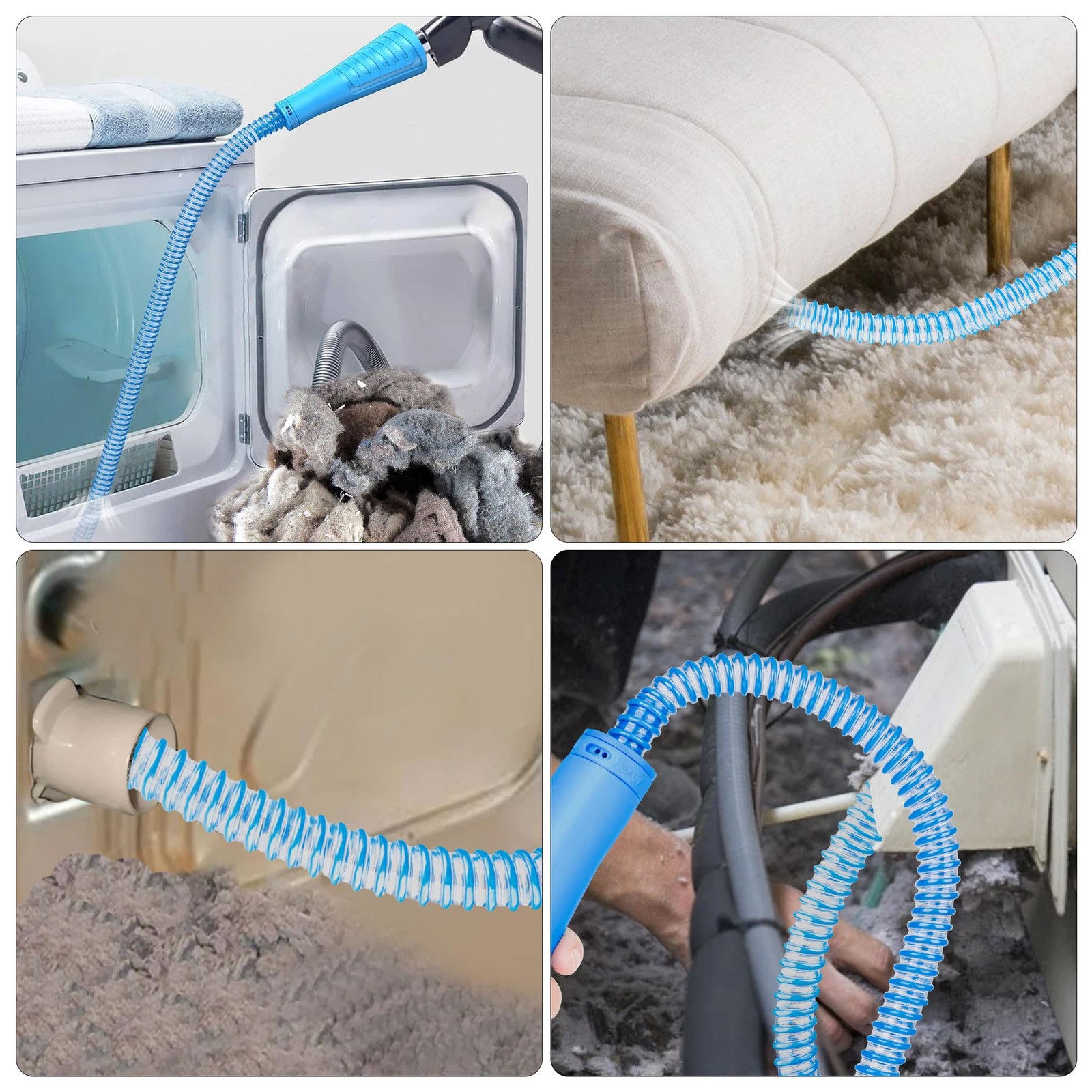 Dryer Vent Cleaner Kit Vacuum Attachment Hose with Lint Remover Cleaning Brush