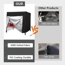 87x49x67in 420D Outdoor Swing Cover Waterproof 3 Seater Patio Chair Cover