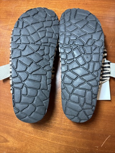 Marco Delli Capri Milk Sandals Hand Made In Italy Size 37 Black White Stripes - Picture 8 of 14