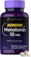 Melatonin 10mg Softgels 300 Count Extra Strength Non-GMO Gluten Free Sleep Aid