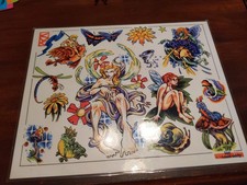 Vintage 90s Y2K Tattoo Flash Print Fairies Garden