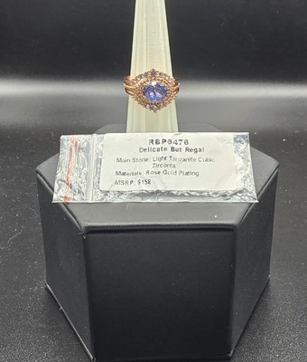 Bomb Party Ring Size 10 RBP8476 Delicate But Regal Tanzanite Cubic Rose Gold