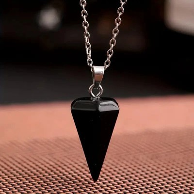  Black Obsidian Pendulum & 7'' Necklace