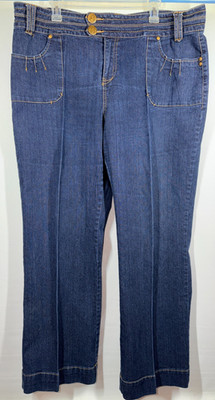 Jamie Nicole Womens Blue Jean Denim Flare Maxi Size 18 Y2K Pockets Cotton