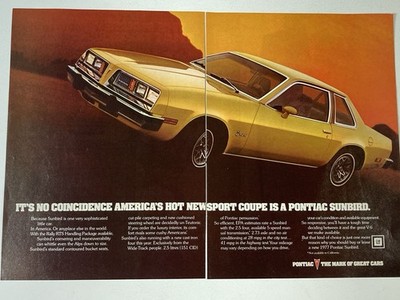 1977 Pontiac Sunbird Print Ad America's Hot New Sport Coupe