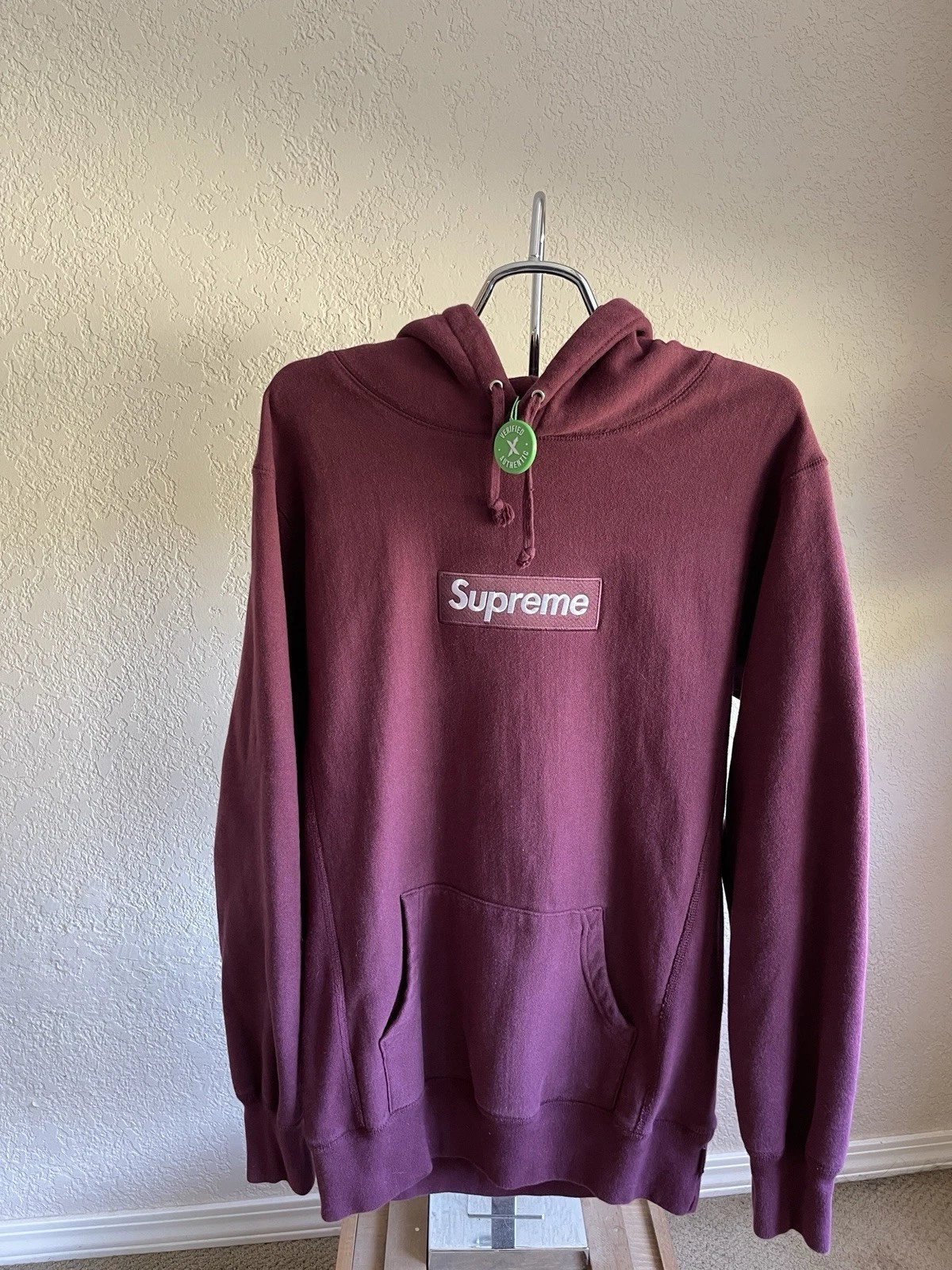 Sweat à capuche Supreme Box Logo Vin Rouge 2011 RARE Medium