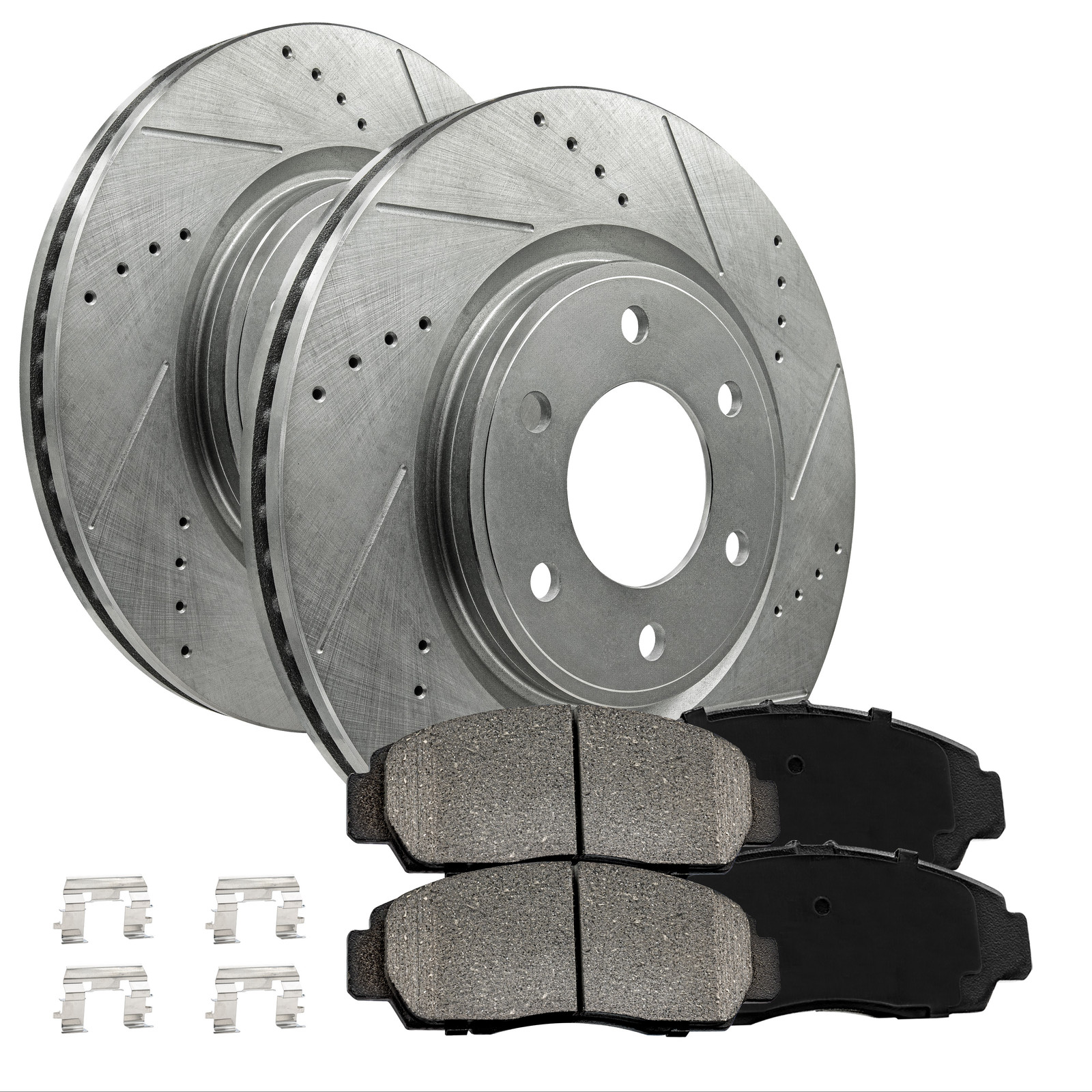 Front Brake Kit Rotors + Ceramic Pads for GMC K1500 1995-1999