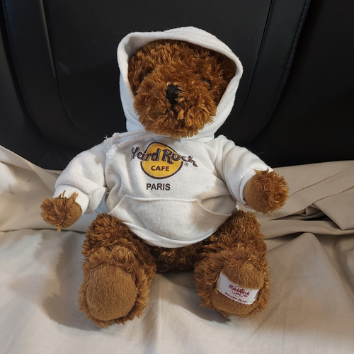 Herrington Teddy Bear Hard Rock Cafe 2009 Paris Fuzzy Brown w/ Hoodie