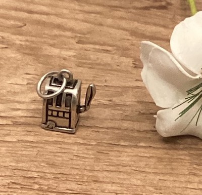 Vintage Sterling Silver Slot Machine Charm 3D Figural Las Vegas 925 3.3g 7/8 In