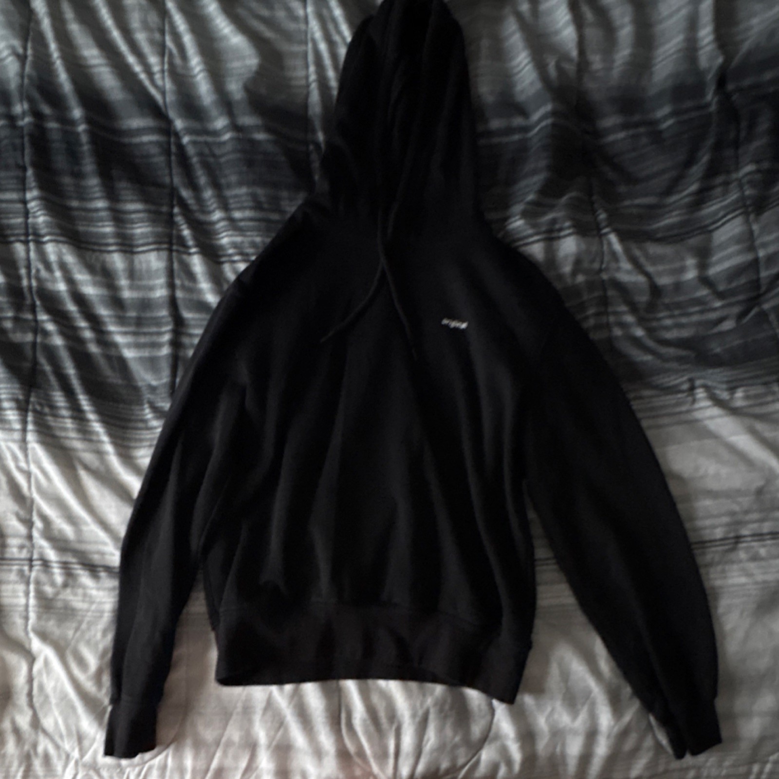 DIVIDED BASIC Black Cotton Fleece Pullover Hoodie… - image 1