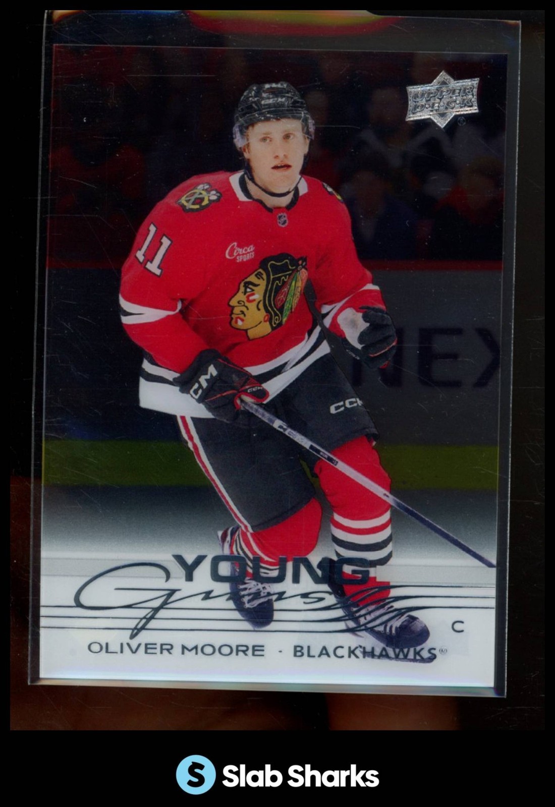 2025 UPPER DECK SERIES 1 #216 OLIVER MOORE CLEAR CUT YOUNG GUNS RC ROOKIE