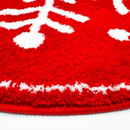 Bath Rug Christmas Non-Slip Bath Mat Washable Microfiber Bathroom Snowflake - Picture 7 of 7