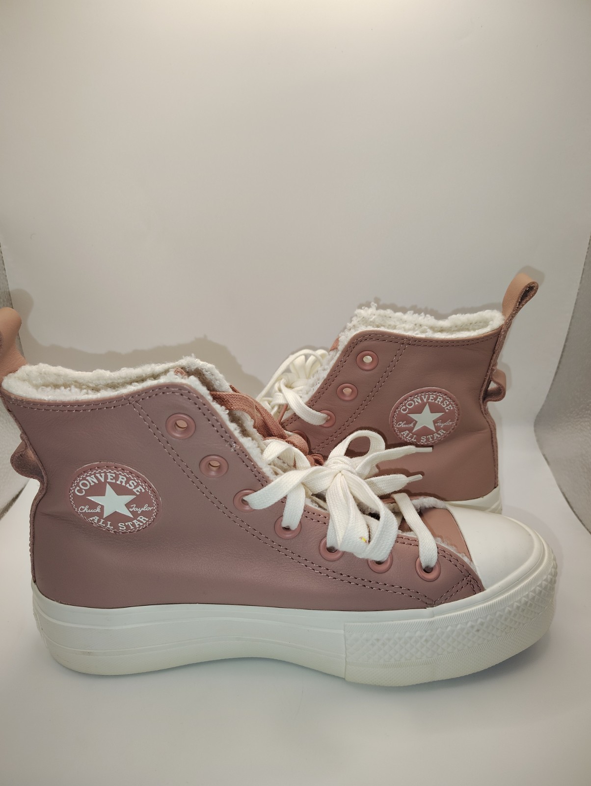 Converse Chuck Taylor All Star Lift Platform High Top sneaker in pink leather 
