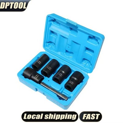 6Pc Wheel Lug Nut Remover 1/2'' Drive Twist Socket Kit Remove Damaged Locked Nut